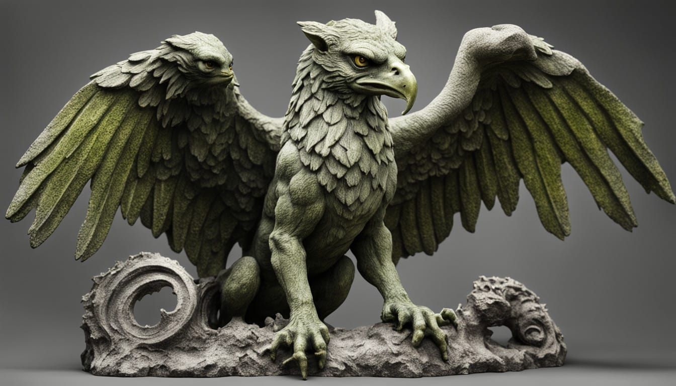 Gothic Gargoyle Griffin Statue Aged to Perfection