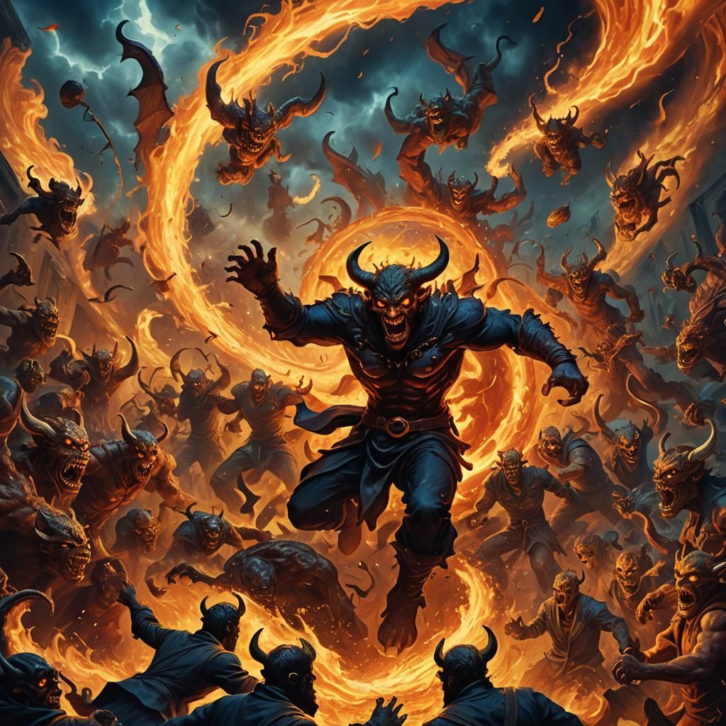 Infernal Hurricane: Devils Harvesting Souls in Hell