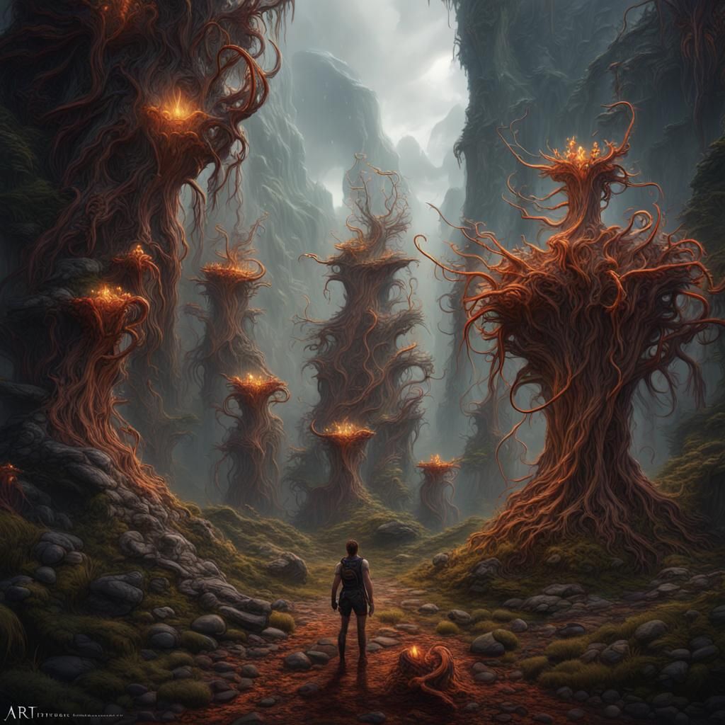 Cordyceps Fungi Take Over Human Host: Fantasy Art