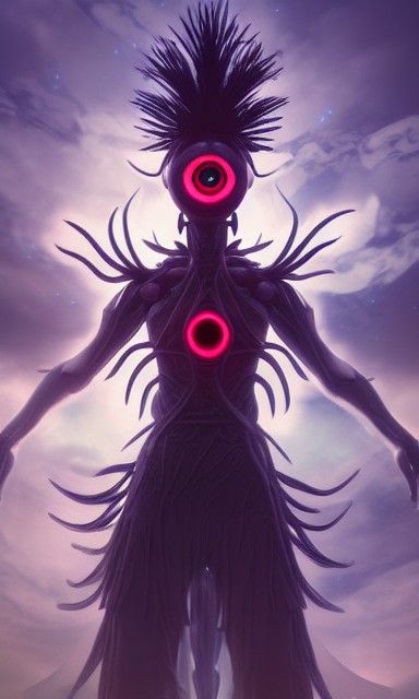 Glowing Thistle Shamen Digital Art in Anime Style