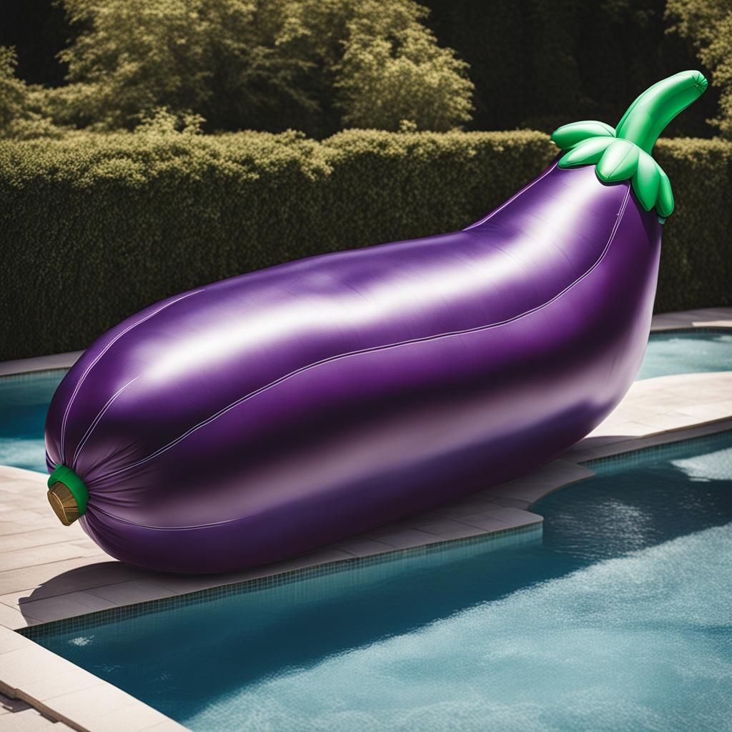 Inflatable Aubergine Pool Toy: AI-Generated Fun