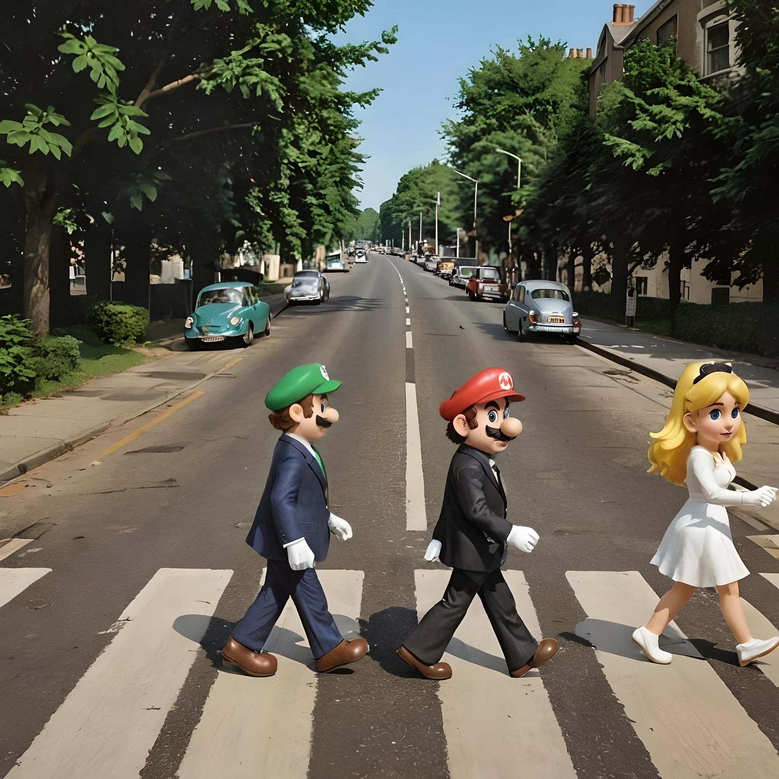 Super Mario Characters Recreate Abbey Road Cover