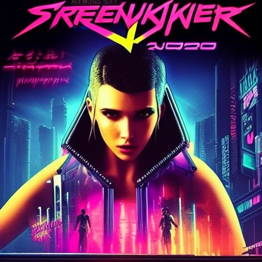 Cyberpunk Street Scene in Neon-Lit City