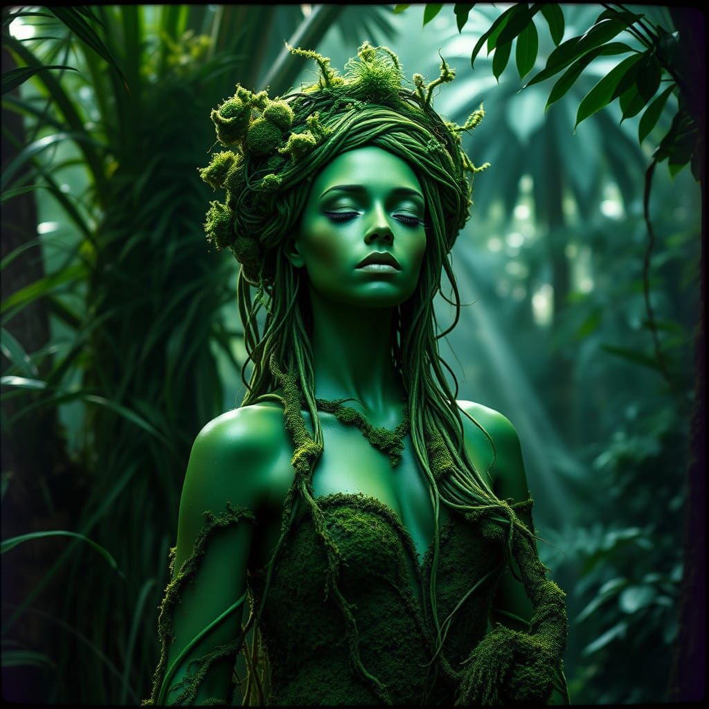 Regal Dryad in Enchanted Rainforest