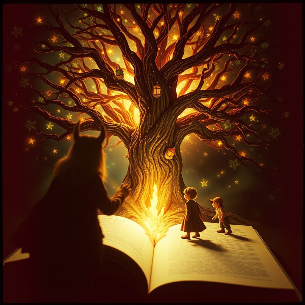 Epic Literary Escape: Characters Burst from Whimsical Wonder...