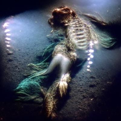 Dead Mermaid Portrait in Dark Abyssal Depths
