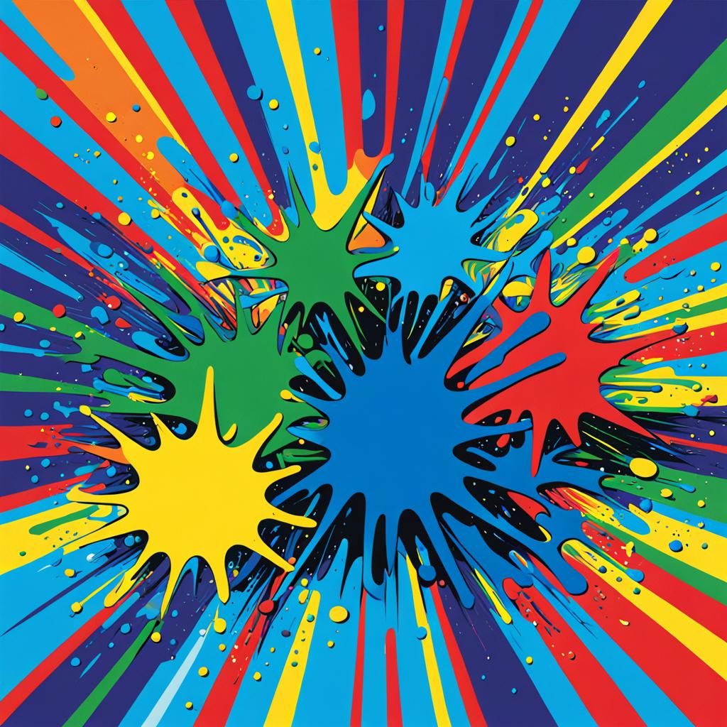 Rainbow Splash Screen Pop Art Print