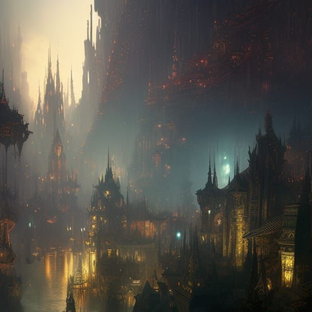 Epic Fantasy City Concept Art in 8K