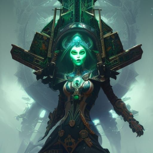 Hyperdetailed Necron Dynasty Concept Art in 8K