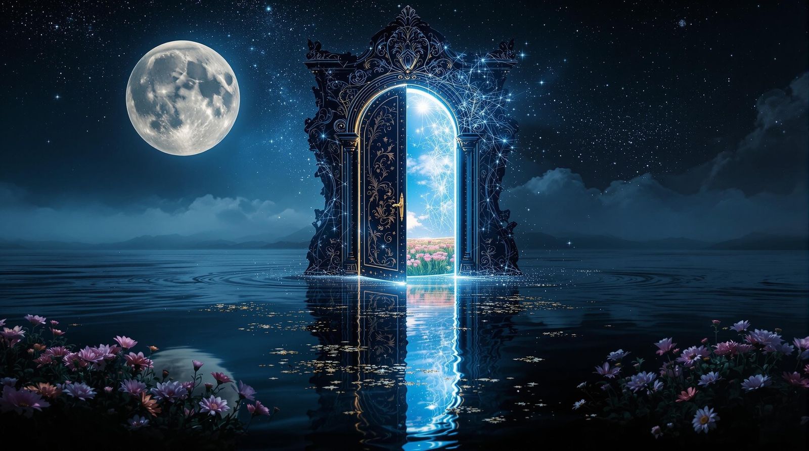 Surreal Floating Door Reveals Dream Landscape