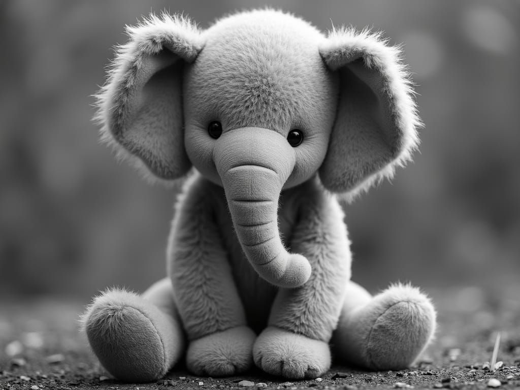 Black and White Teddybear Elephant Fusion