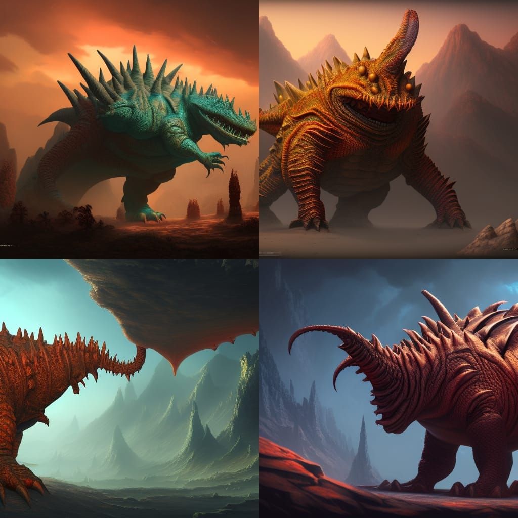 Detailed Tarrasque Matte Painting in Unreal Engine 5