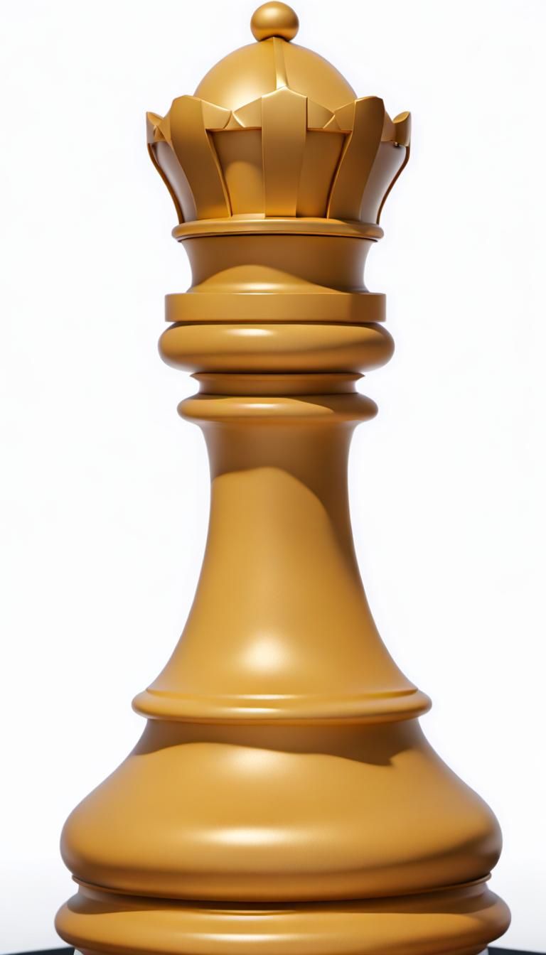 Hyperrealistic White Bishop Chess Piece Portrait