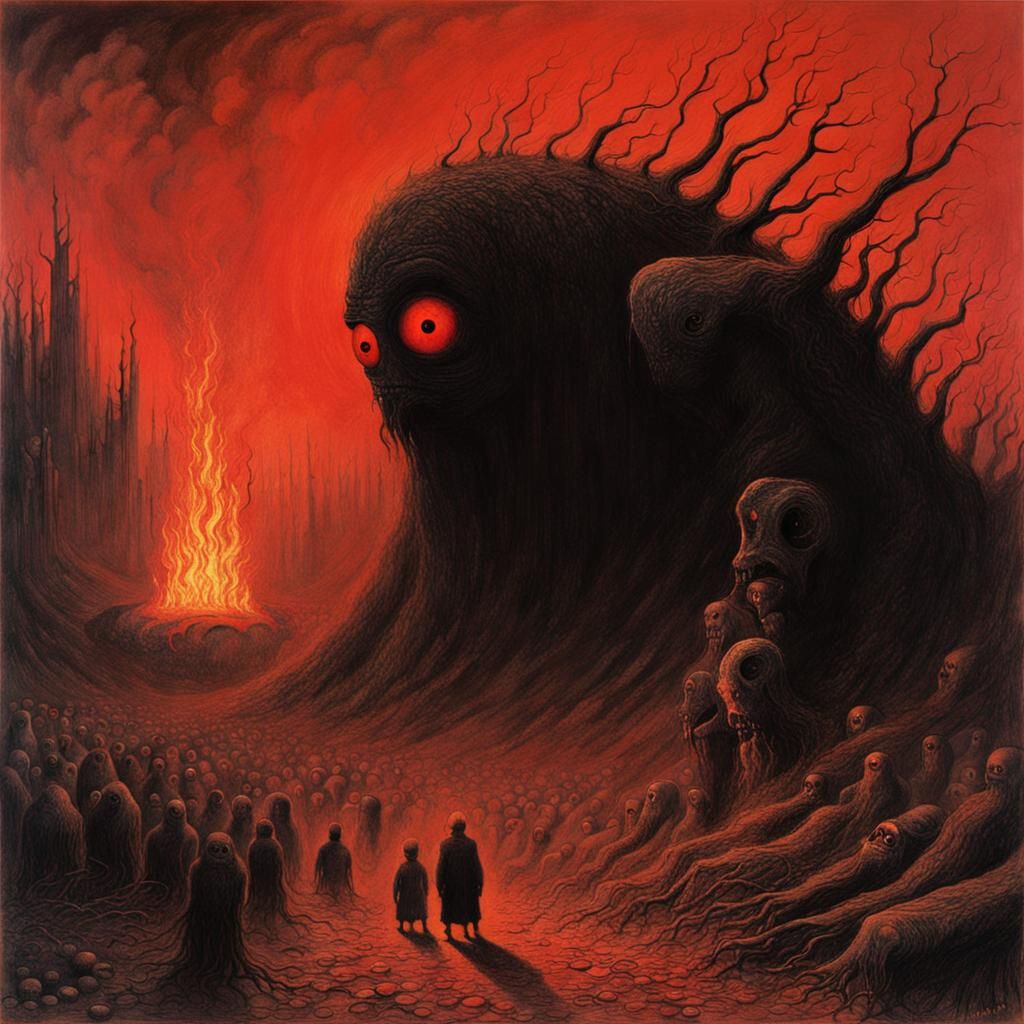 Monstrous Assault on Eyeballs in Burning Hellscape