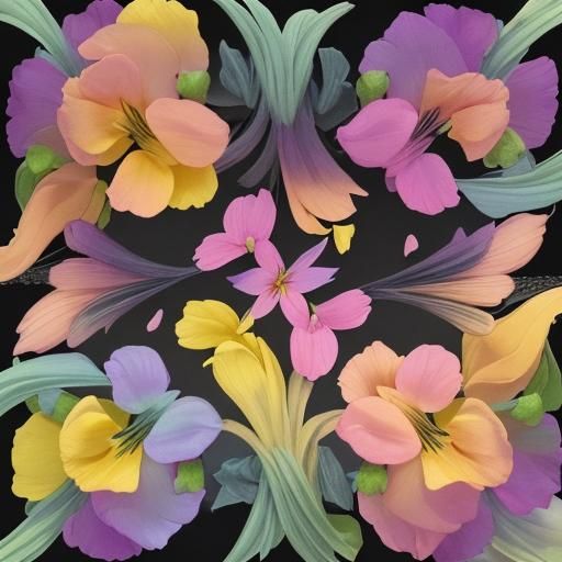 Freesia Optical Illusion on Black: Saturated Color Design