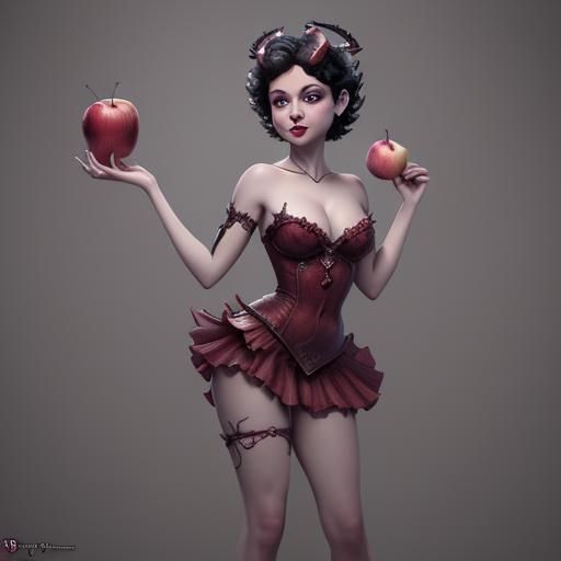 Betty Boop as Lilith: Detailed Matte Painting