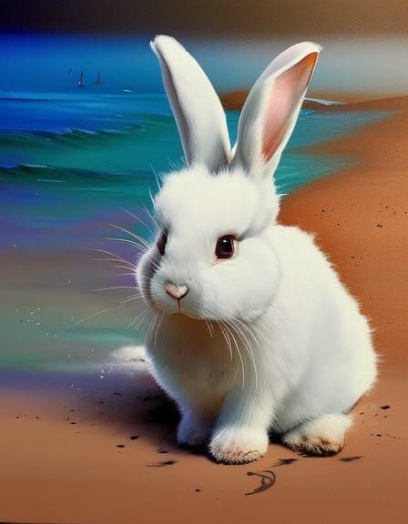 White Rabbit's Beach Vacation: Airbrush Speed Painting