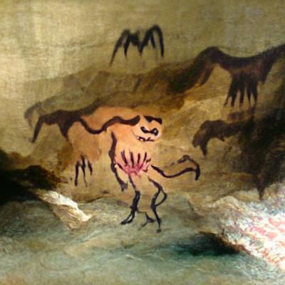 Ancient Cave Painting of a Monster