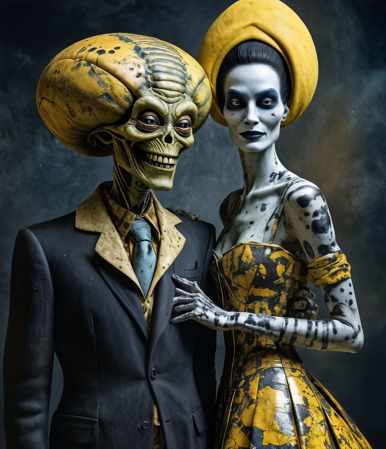 Extravagant Alien Characters in Bizarre Cosmic Dreamscape