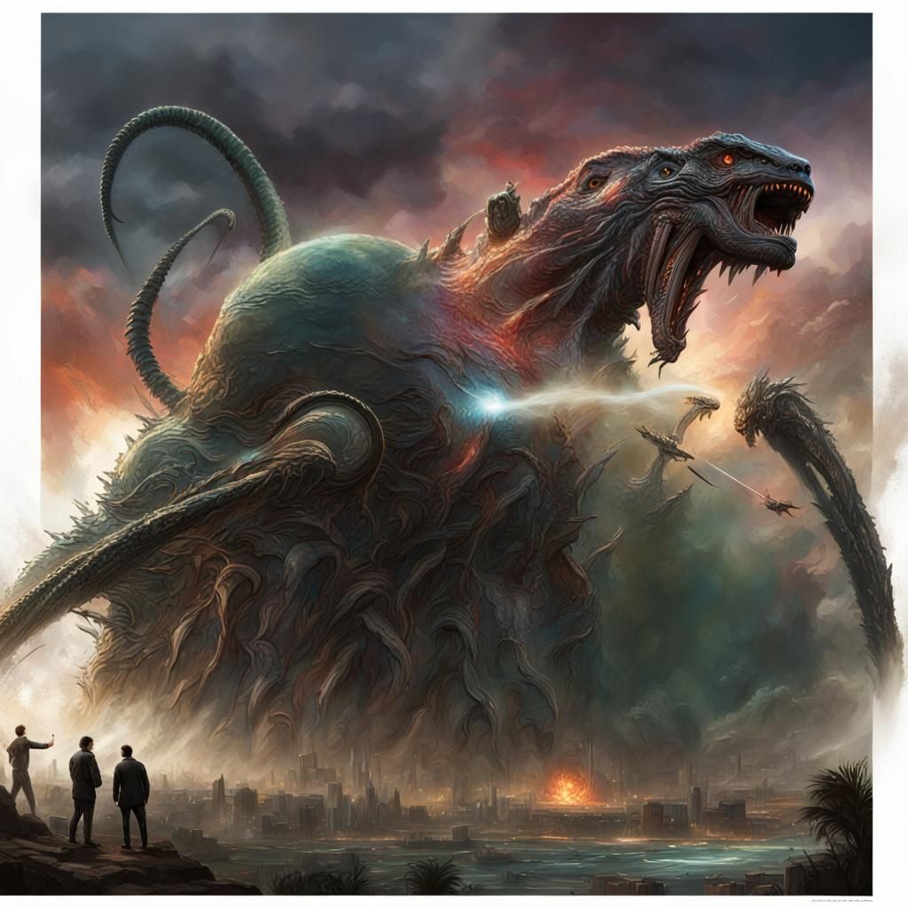Godzilla War of the Worlds: Hyperrealistic Concept Art
