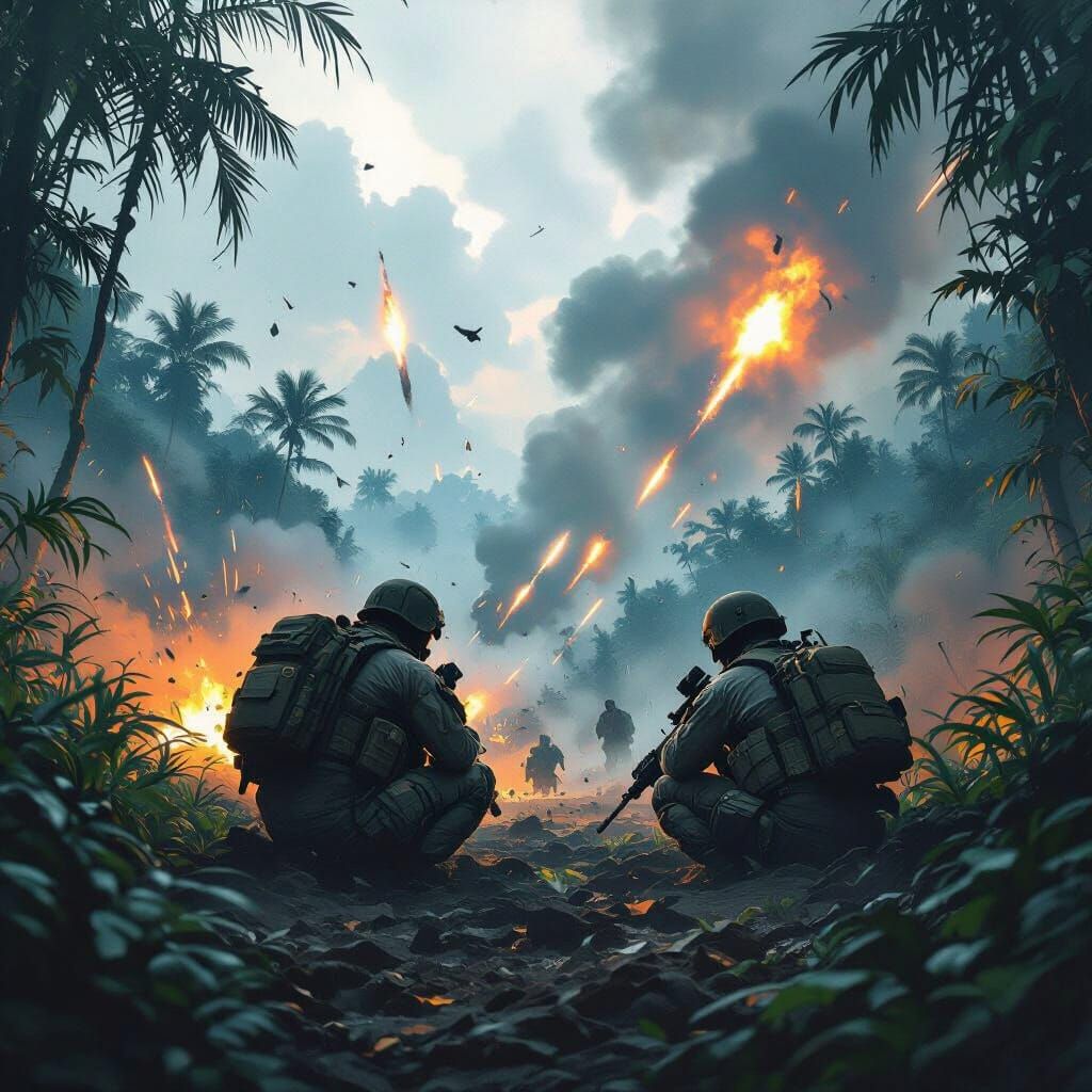 Navy SEALs Under Fire in Tropical Jungle