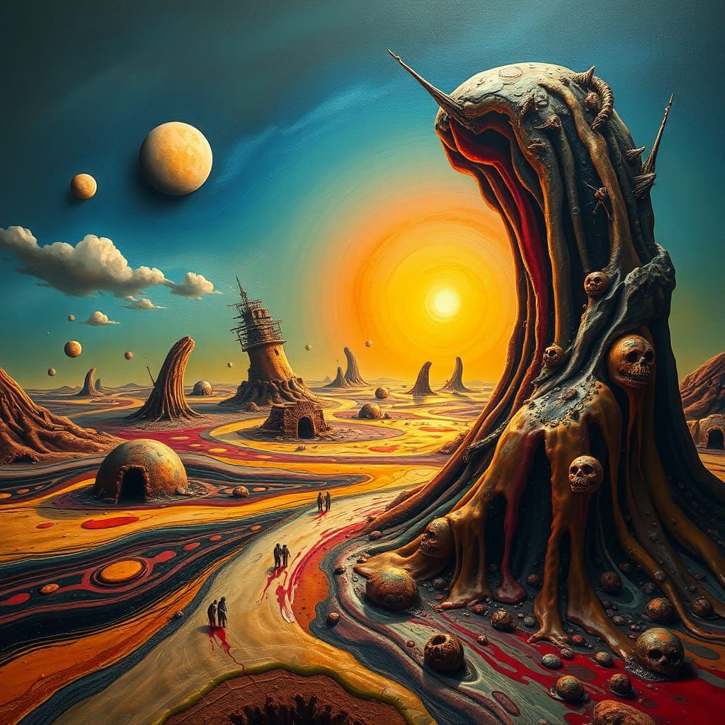 Surreal Dreamscape of Bending Reality as Digital Art