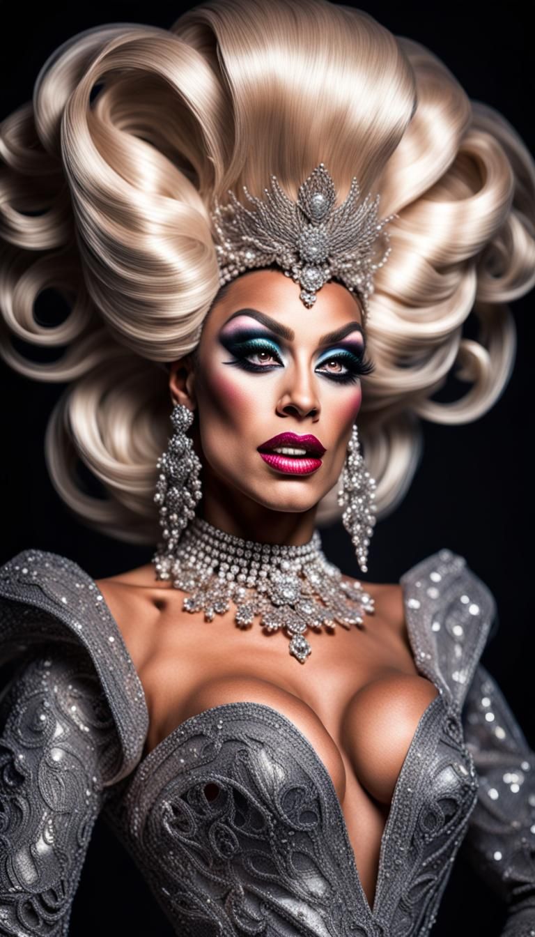 Hyperrealistic Drag Queen Portrait in High Resolution