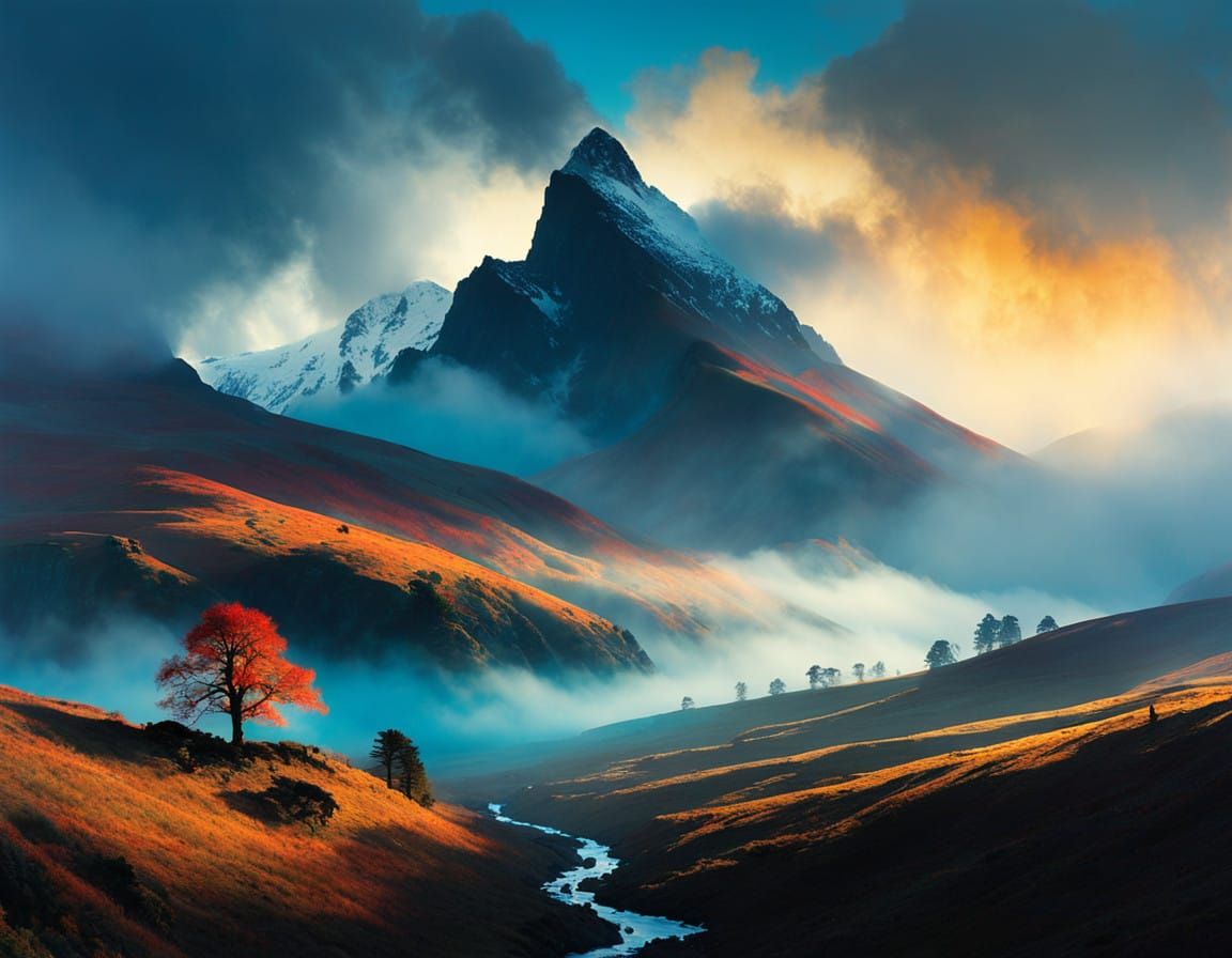 Autumn Mists Clear in Scottish Highlands