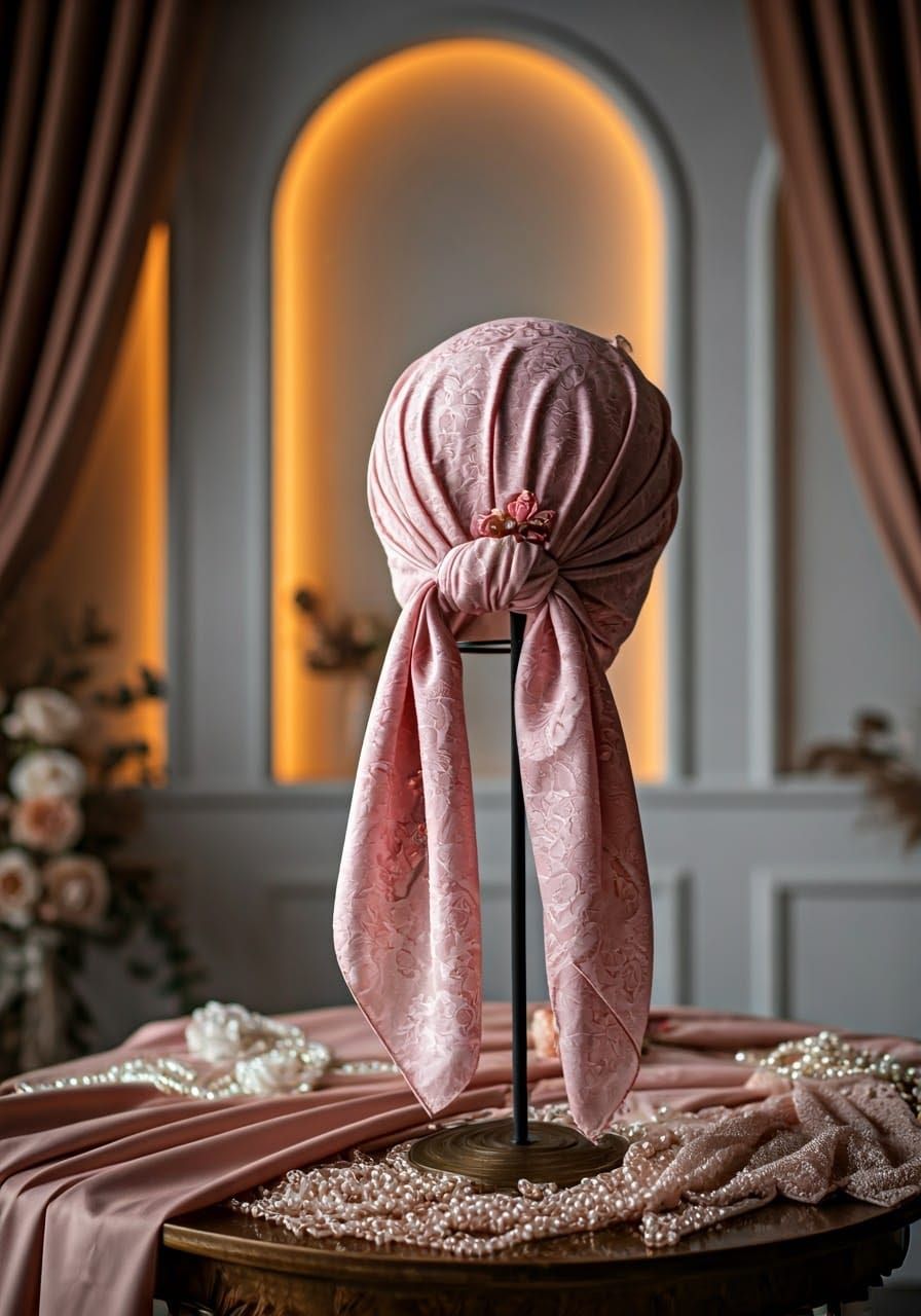 Elegant Charedi Headscarf Adorned in Opulent Setting