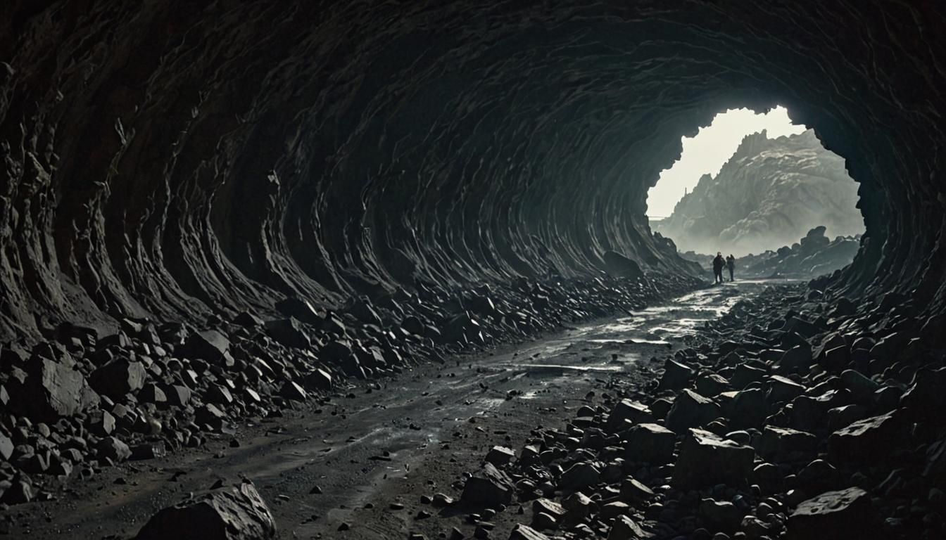 Martian Lava Tube City in Cinematic Style