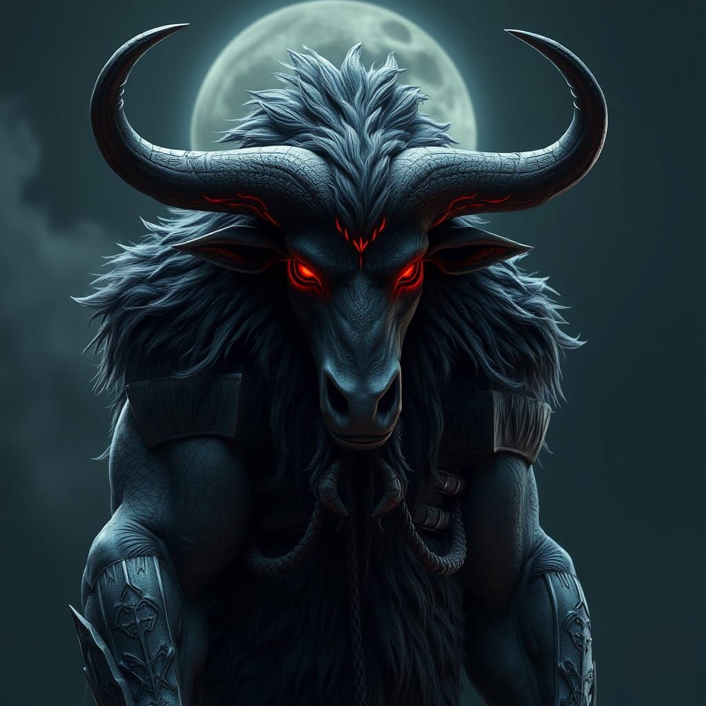 Majestic Metalclad Minotaur in Fantasy Concept Art Style