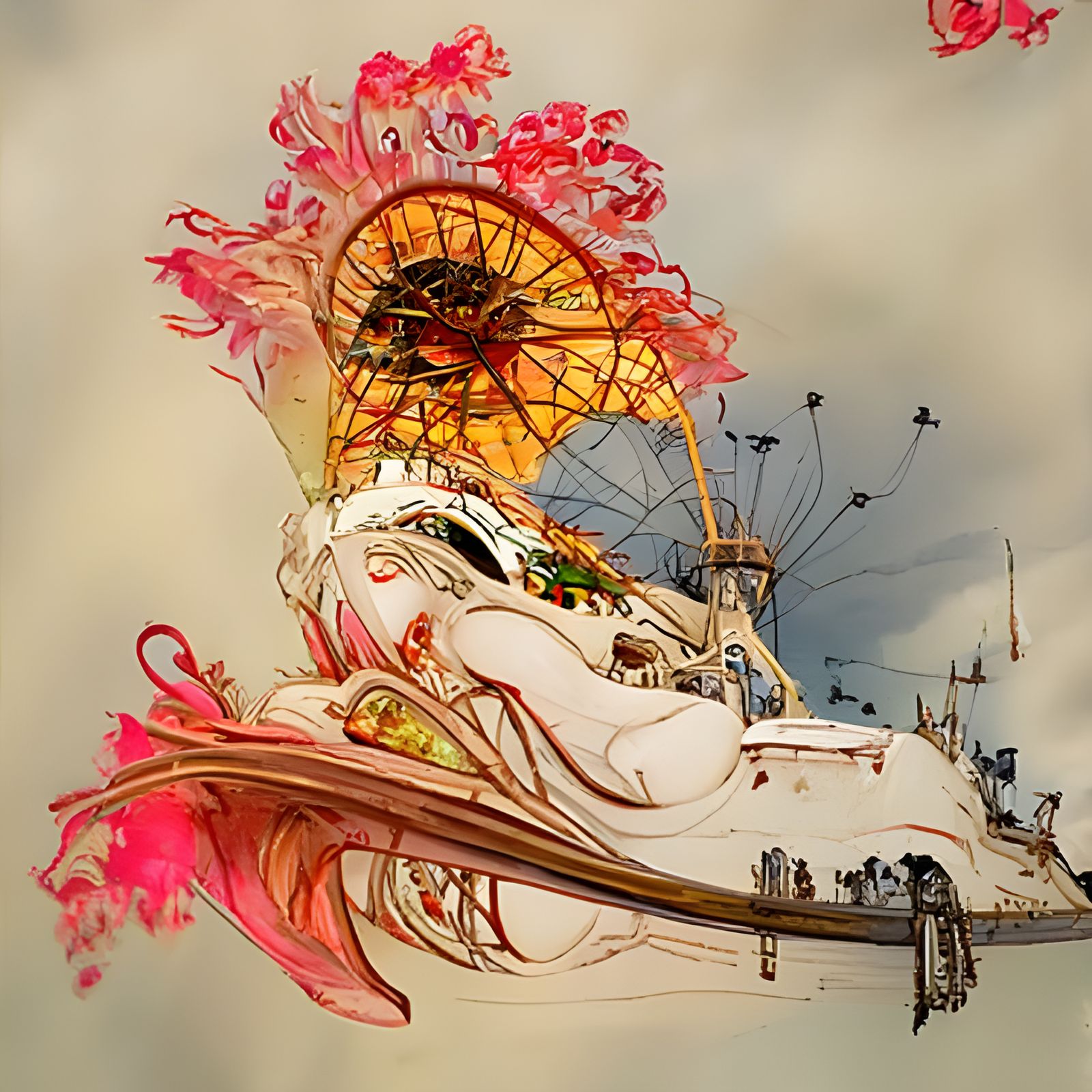 art nouveau tattoo of a fair