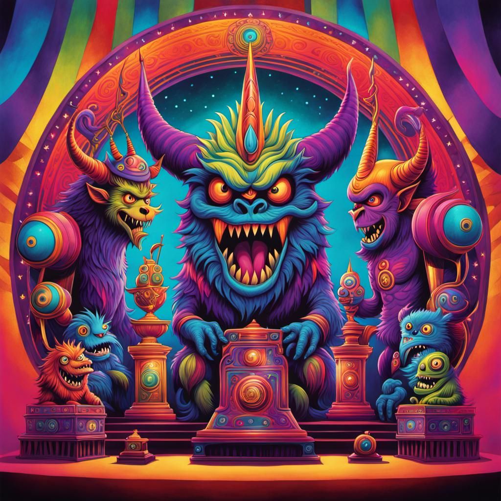 Psychedelic Award Show for Monsters: Digital Illustration