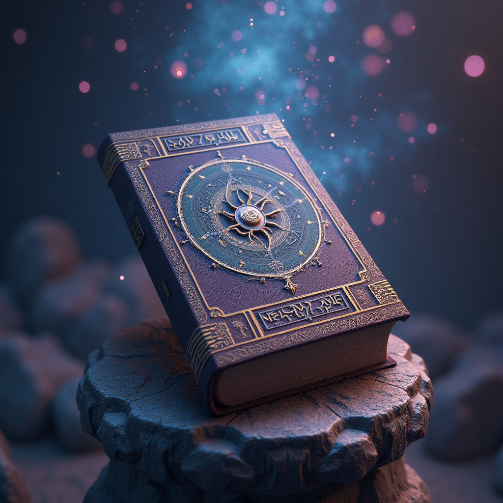 Mystical Tome with Runes in Fantasy Style
