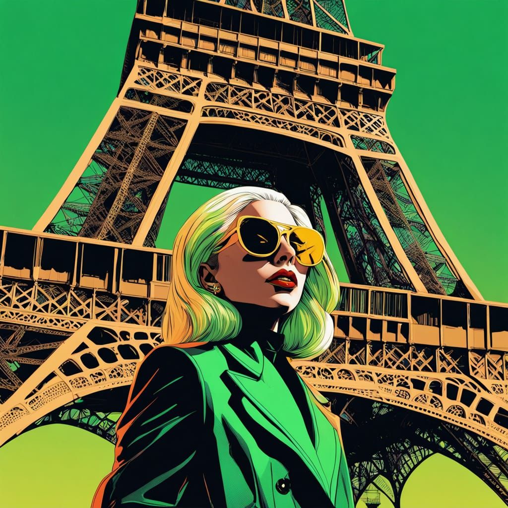 Lady Gaga Portrait in Pop Art Style