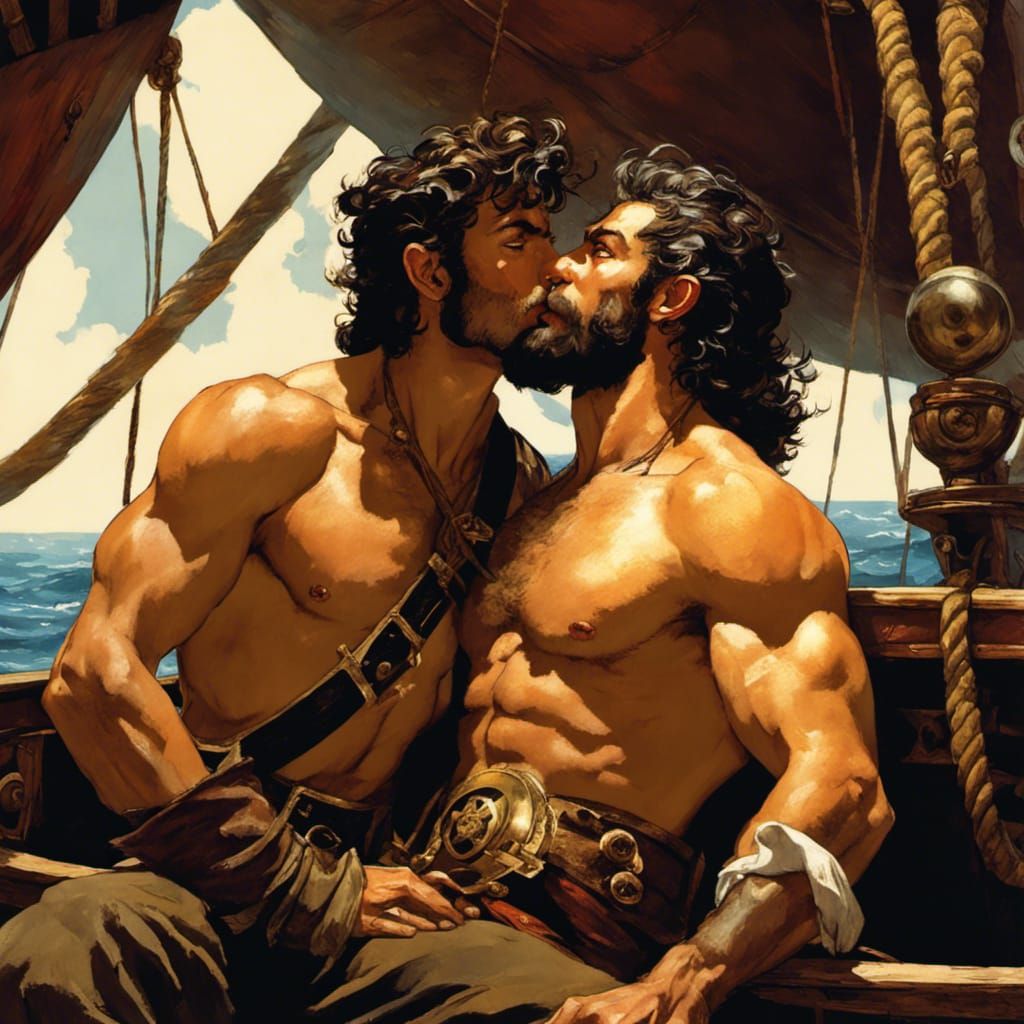 pirates kissing