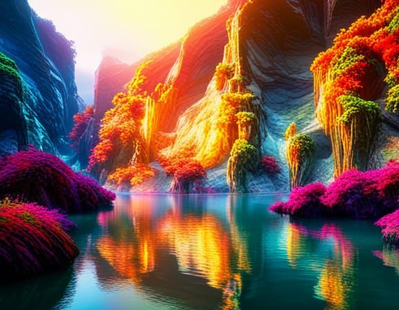 Opalescent Cheow Lan Lake in Photo-Realistic Style