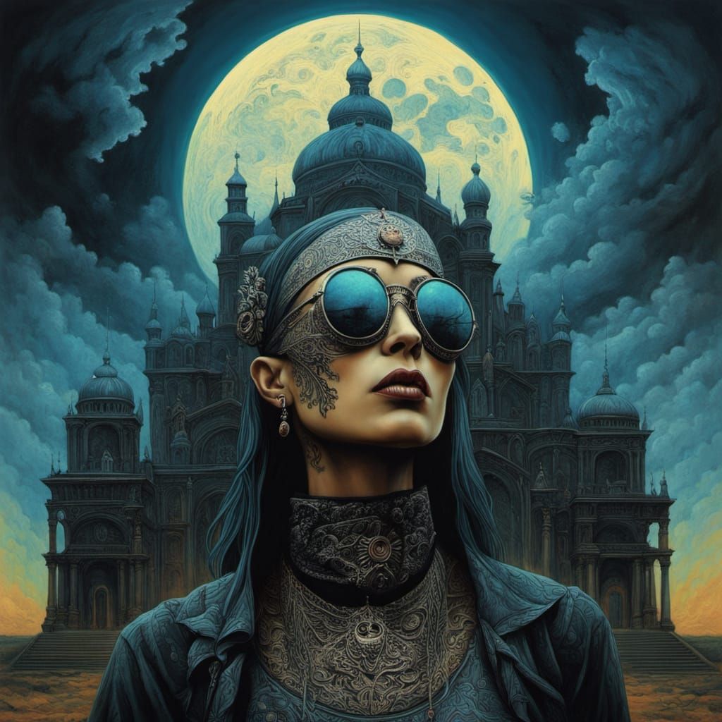 Gothic Goddess in Vivid Pastels