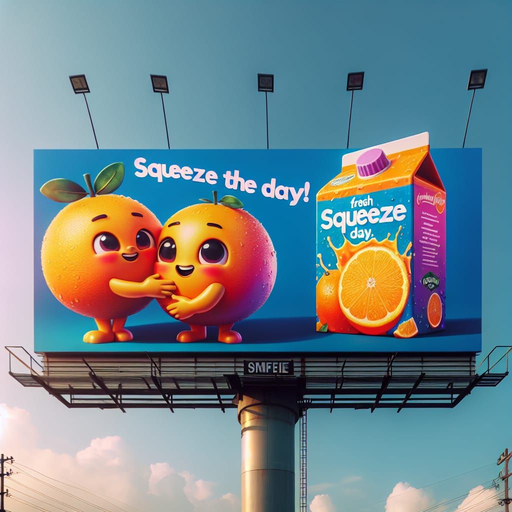 Vibrant Cartoon Oranges Invite You to Squeeze the Day in Bri...