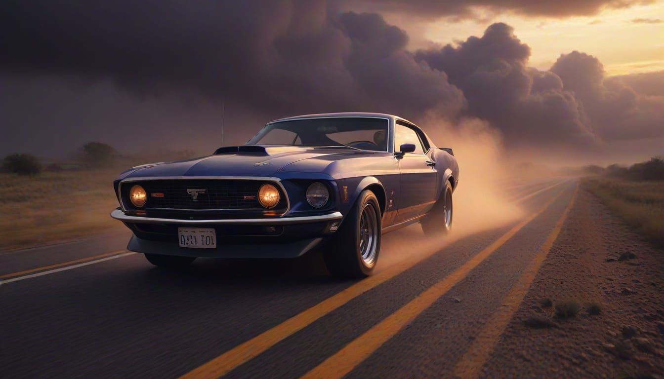 Ford Mustang Boss 429 Evades Tornado on Oklahoma Freeway
