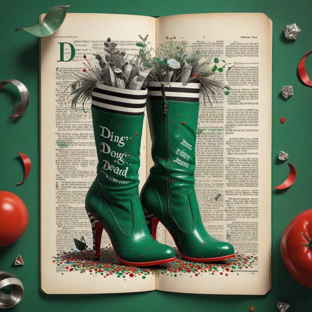 Whimsical Wizard of Oz-Inspired Illustration with Striped Le...