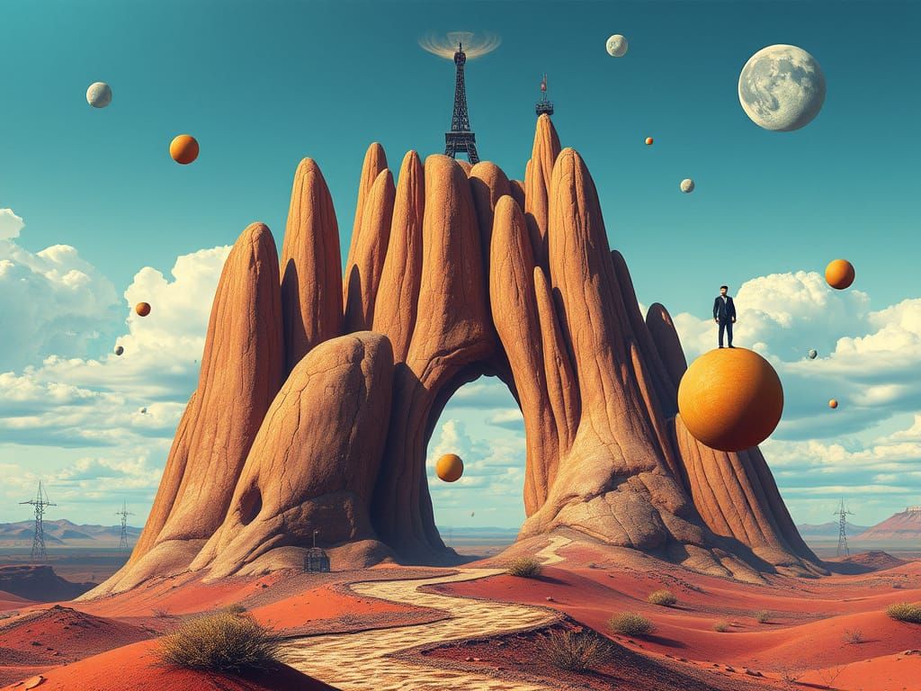 Utopian Landscape in Salvador Dali Style