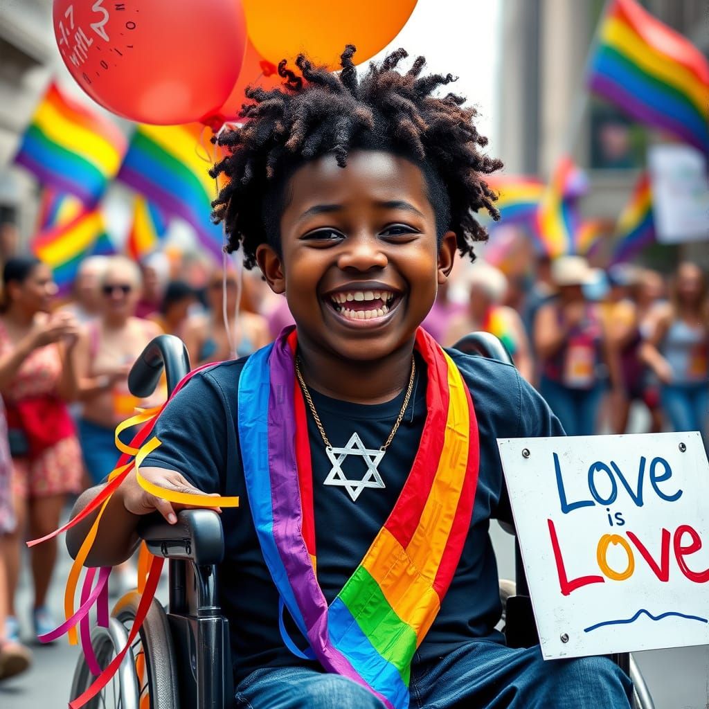 Joyful Pride Portrait in Vibrant Street Art Style