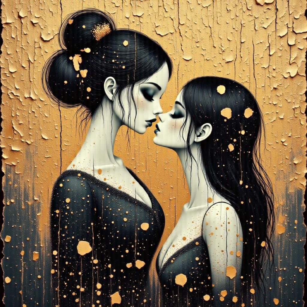 Romantic Couple About to Kiss on London Bridge