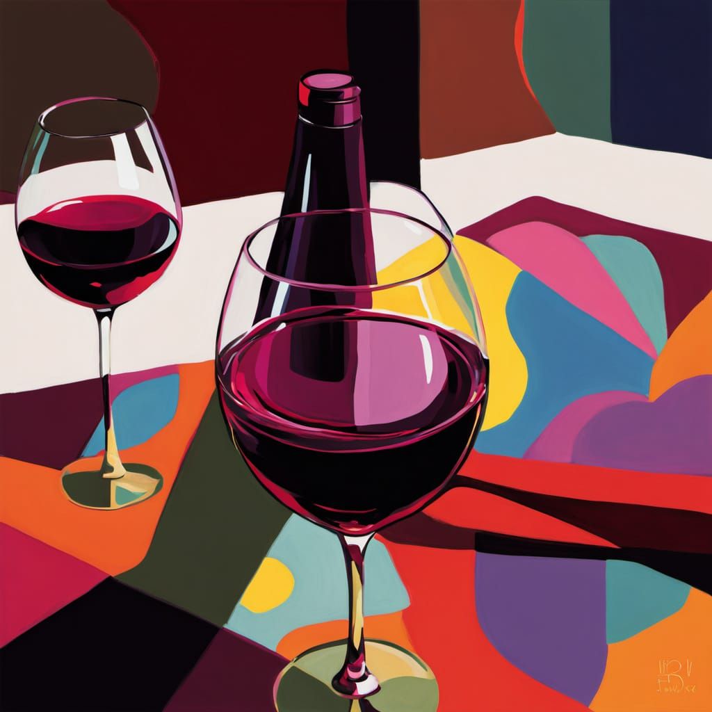 Vibrant Fauvist Lovers in Wine Country