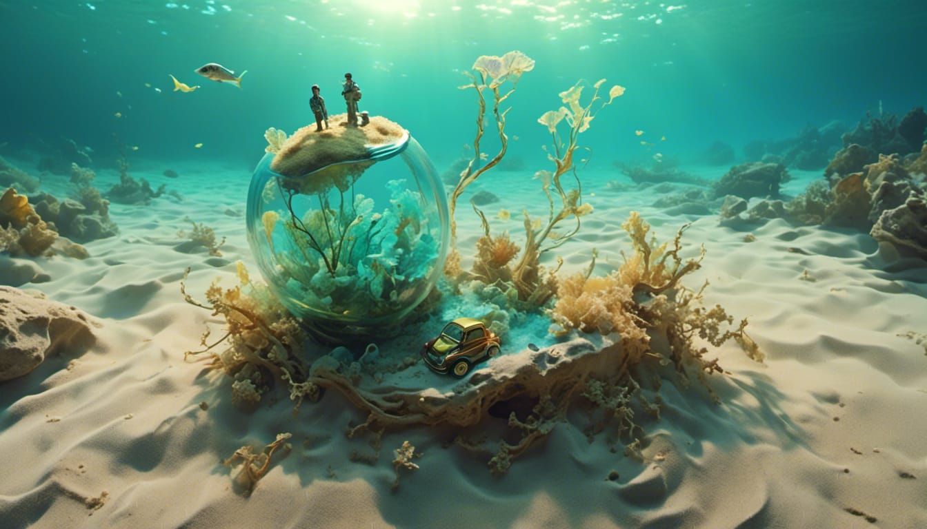 Underwater Path in Soft Light: A Surrealist Photo