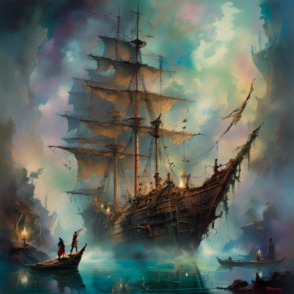 Pirate Ship Featuring Captain Hook, Peter Pan and Tinkerbell