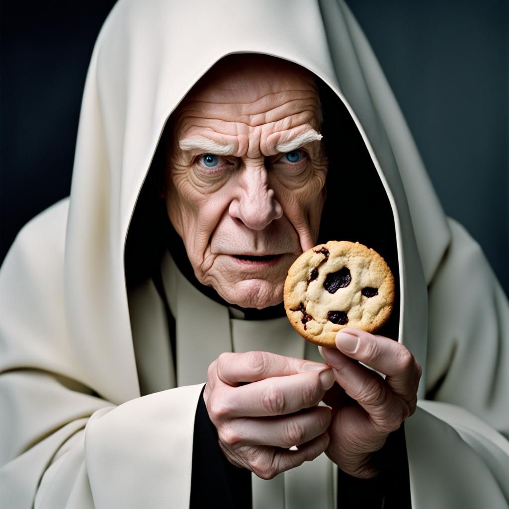 Emperor Palpatine Eating Cookies: Professional Portrait