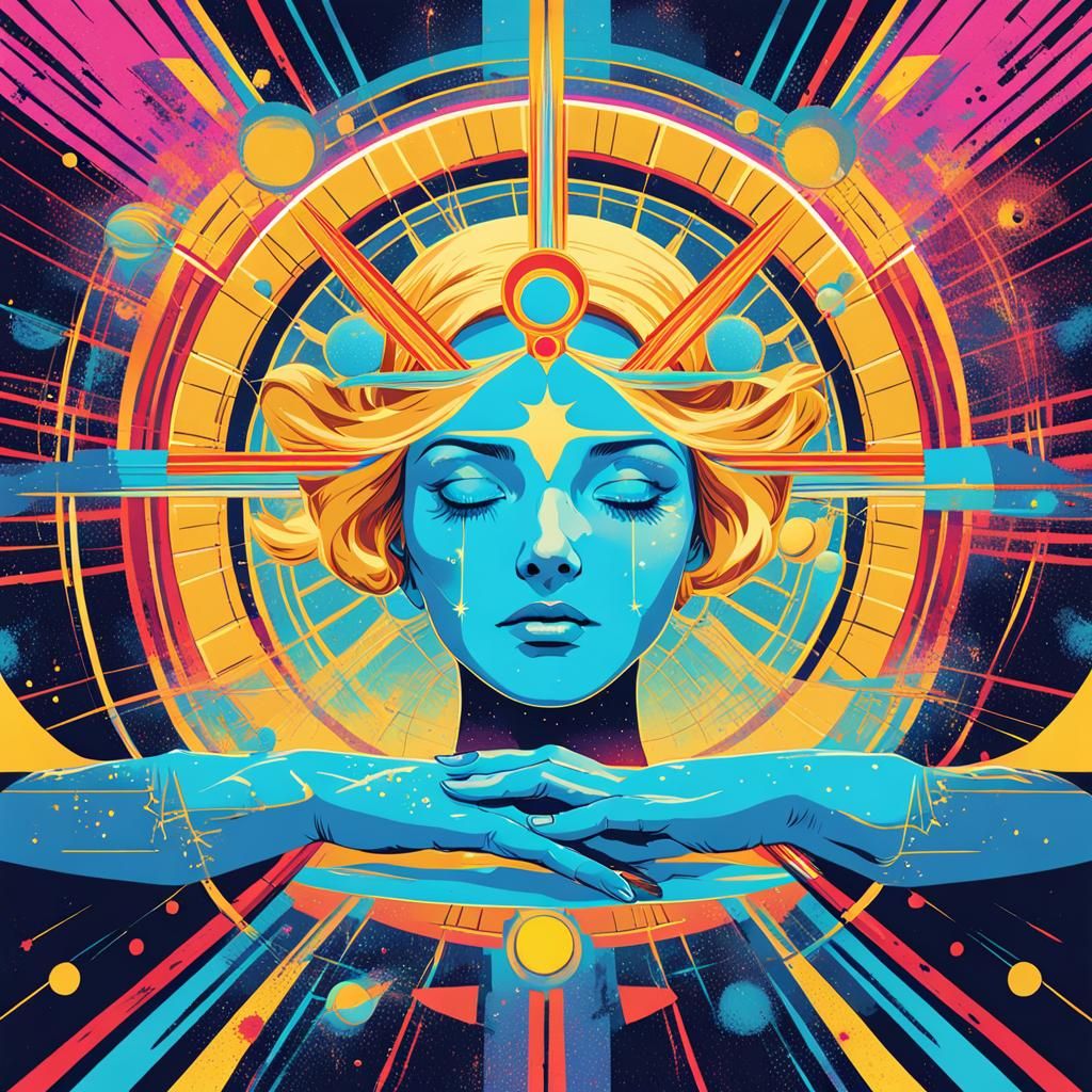 Magical Girl Astral Projection in Pop Art Style