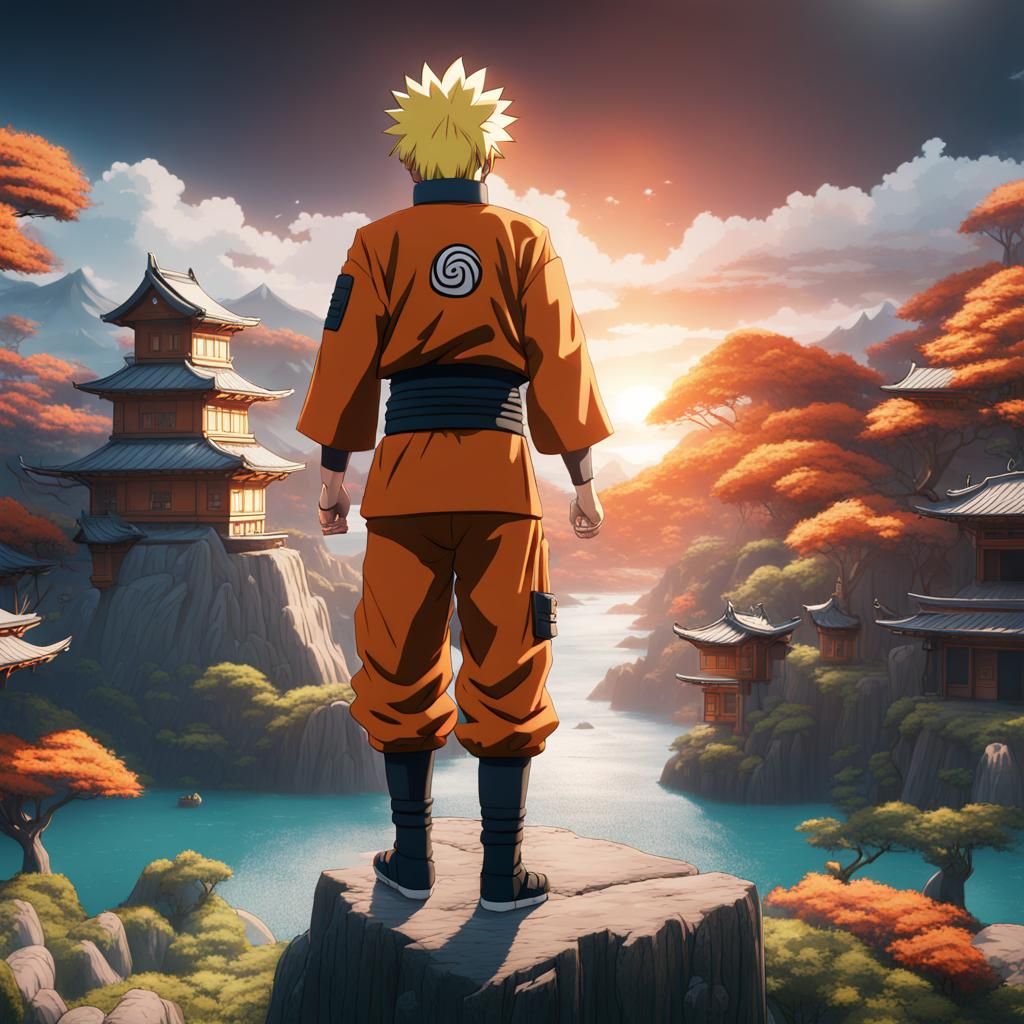 Naruto in Dragonball World: Detailed Fantasy Art